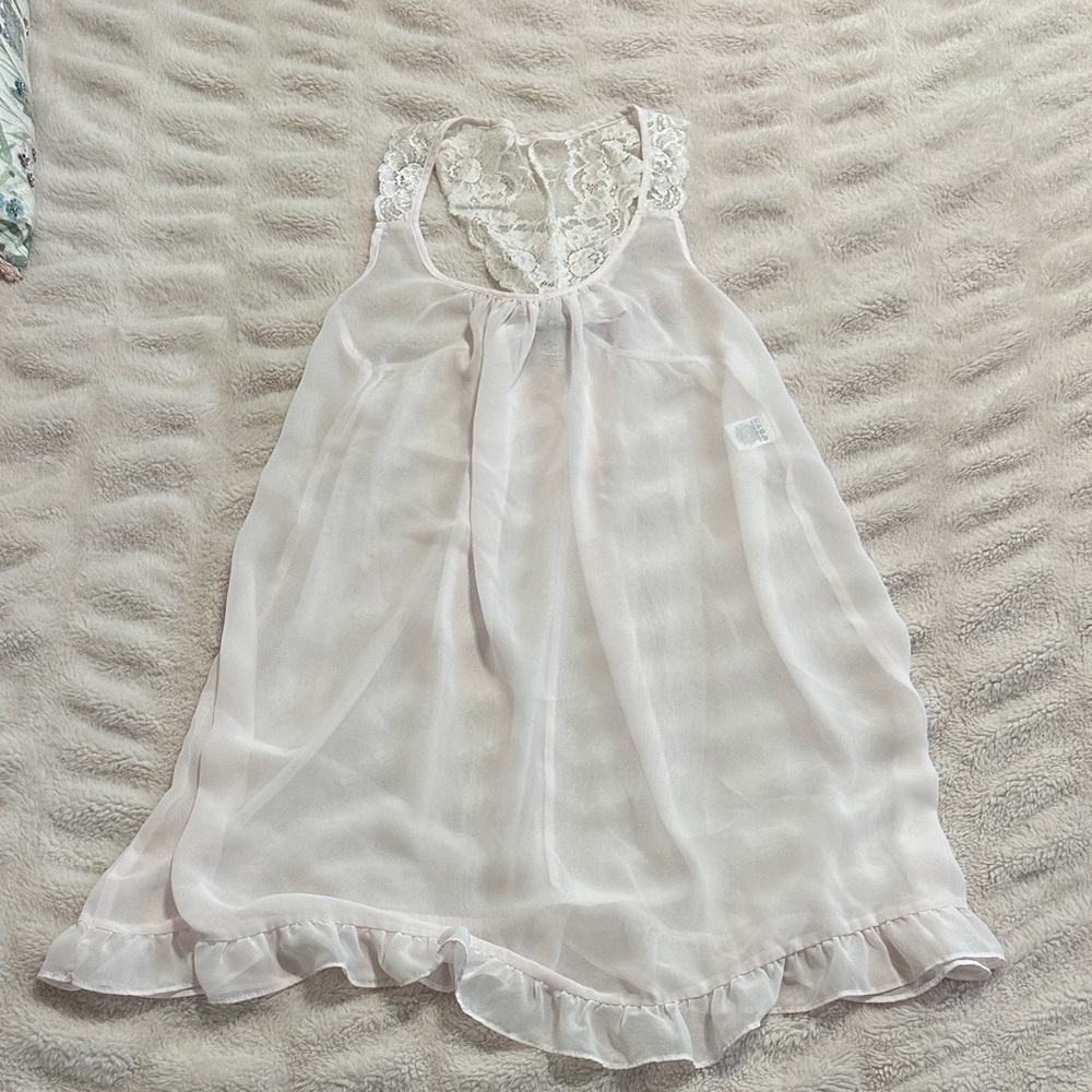 Elegant Lace Trim Nightgown - pink